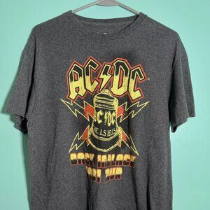 AC/DC 1981 Tour Mens Vintage Style Size M T-Shirt Black Back In Black 1981